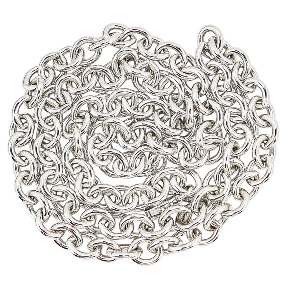 Vintage Monet Silver-Tone Chunky Chain Necklace - Classic Bold Layering 1980s - Picture 4 of 6